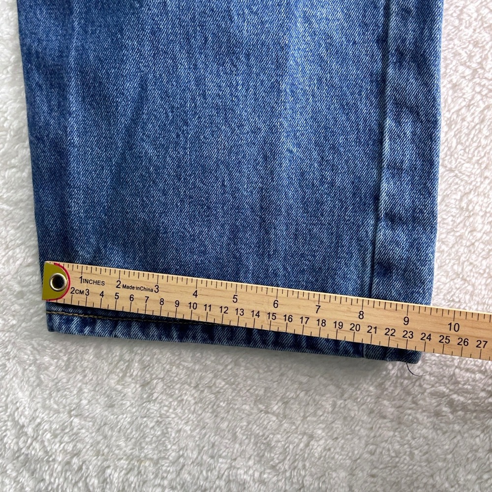 Levis 505 Regular Fit Straight Leg Mens Jeans Wash Blue 44x30 - Picture 5 of 9